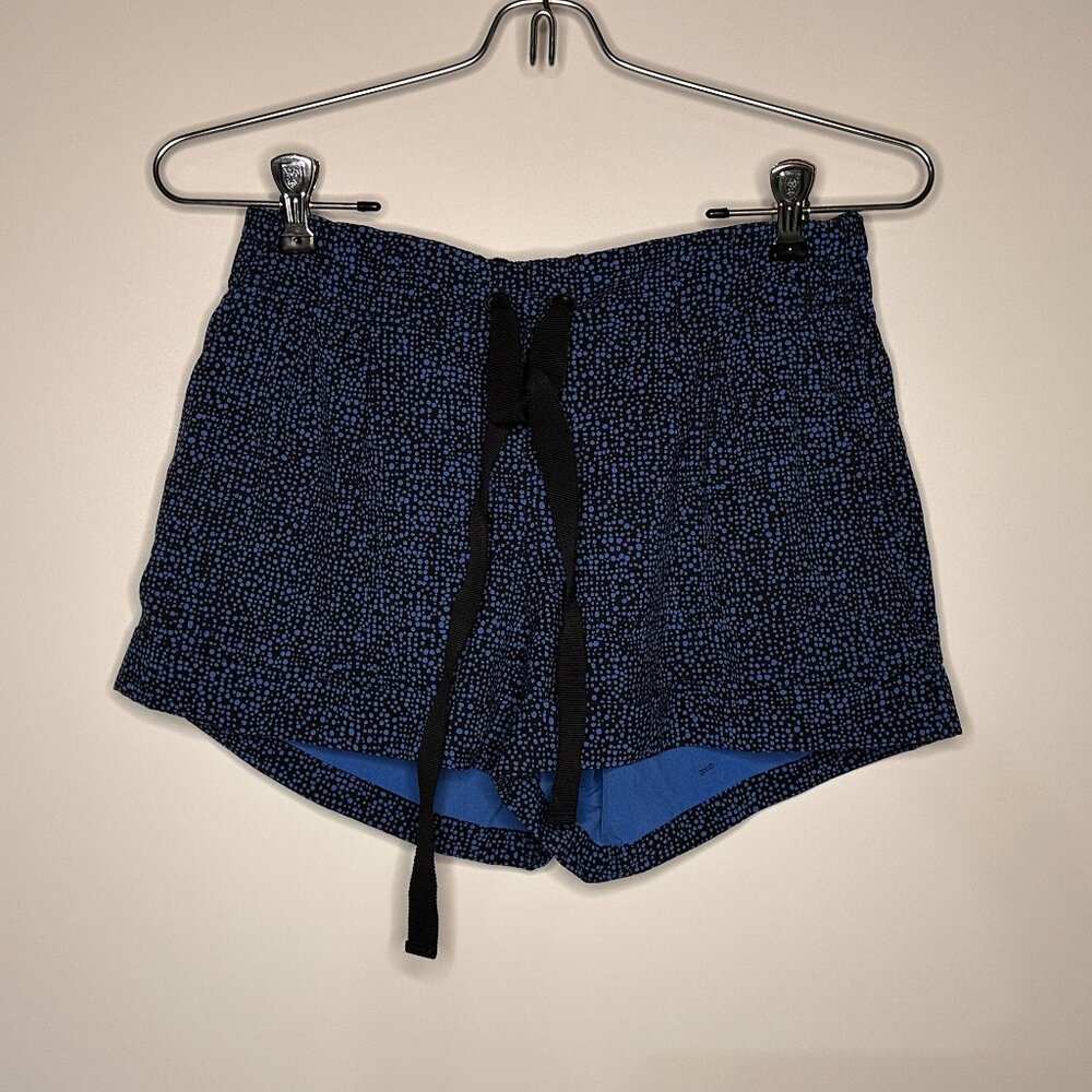 Lululemon Blue Black Circle Print Athletic Shorts Women Size 6